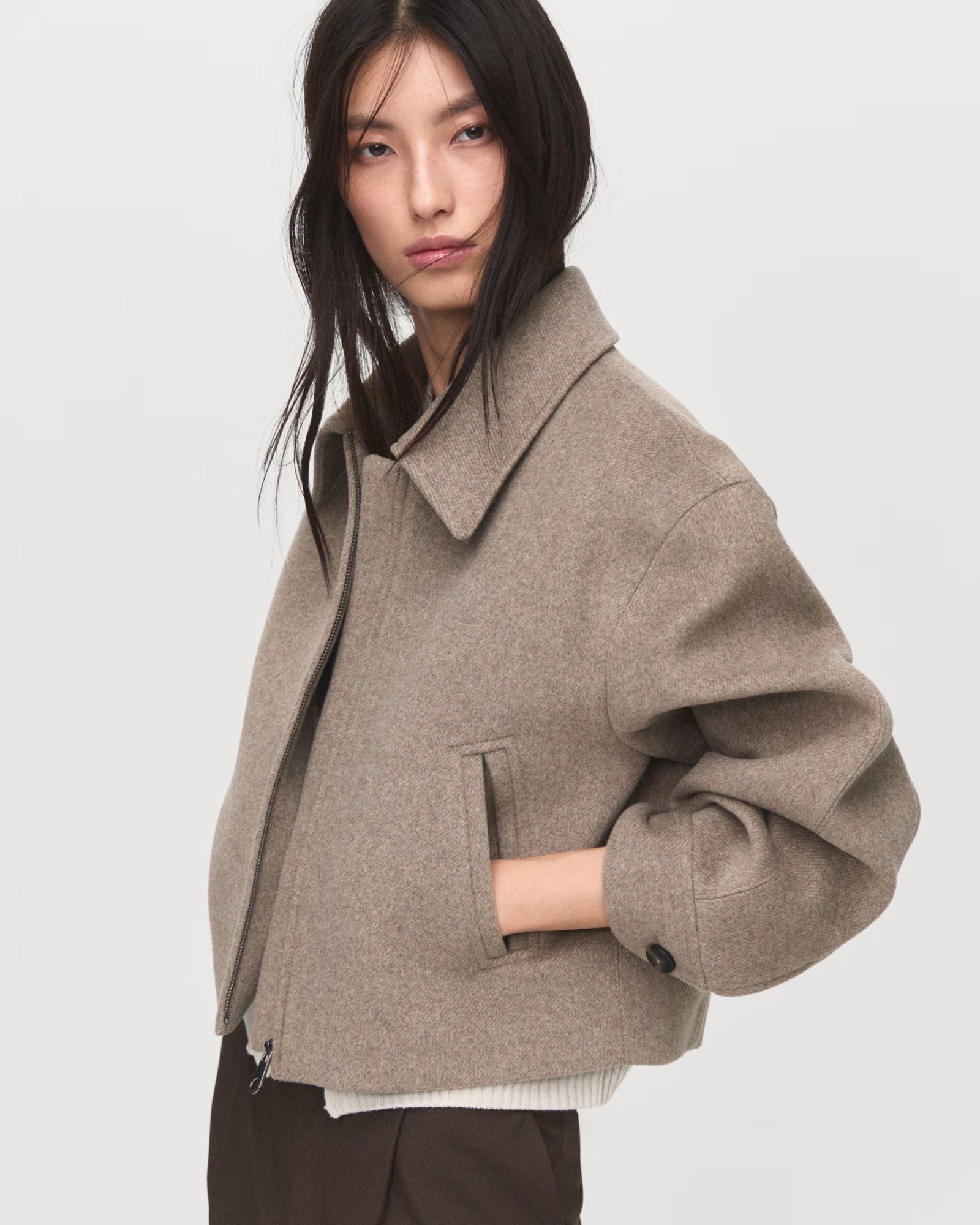 Mango Wool Bomber Jacket