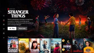 A Netflix landing page featuring Stranger Things