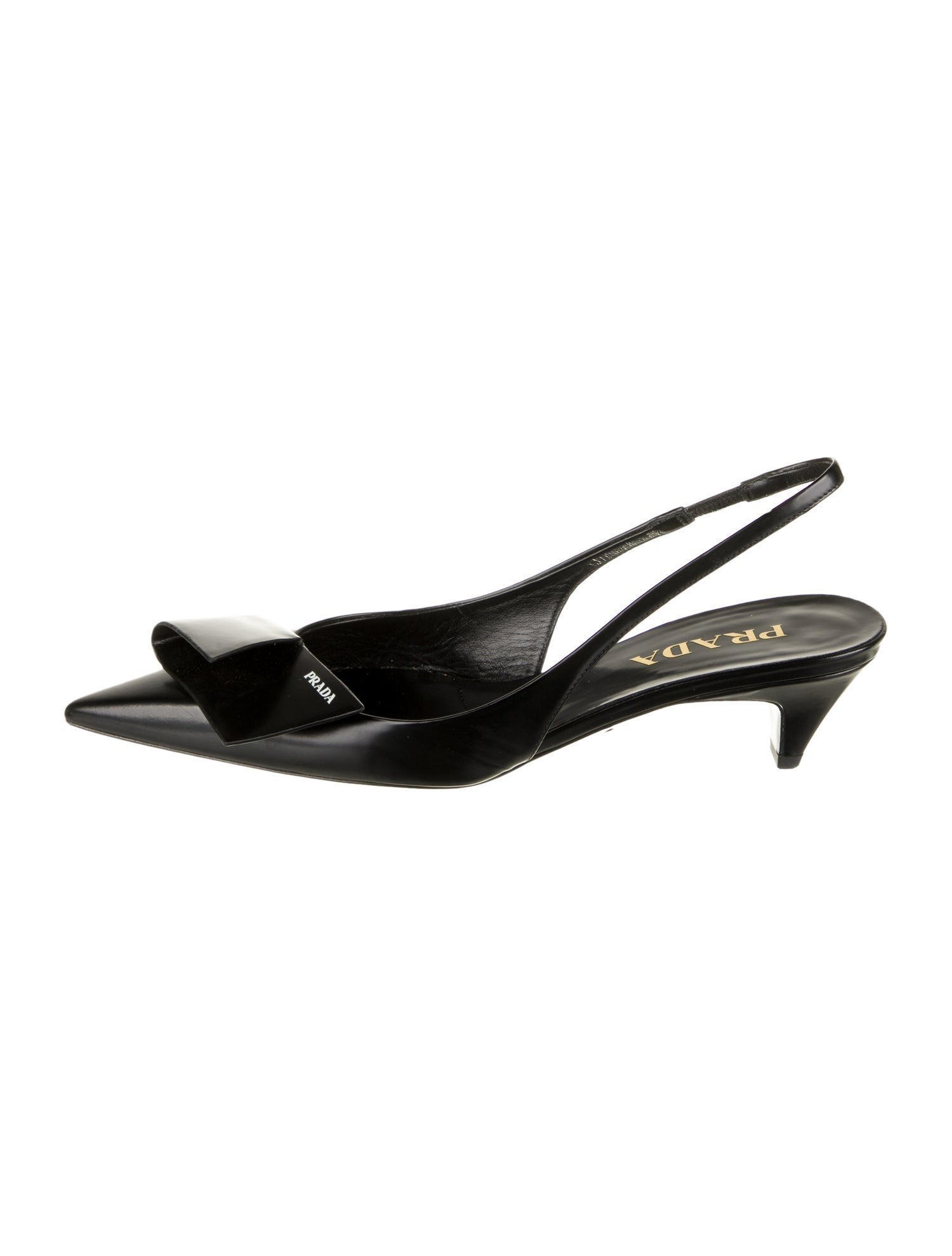 Prada, Leather Slingback Pumps Size: 7.5, US7.5, IT37.5