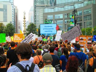 The People's Climate March in New York City consisted of 300,000 participants, making it the largest climate action in history.