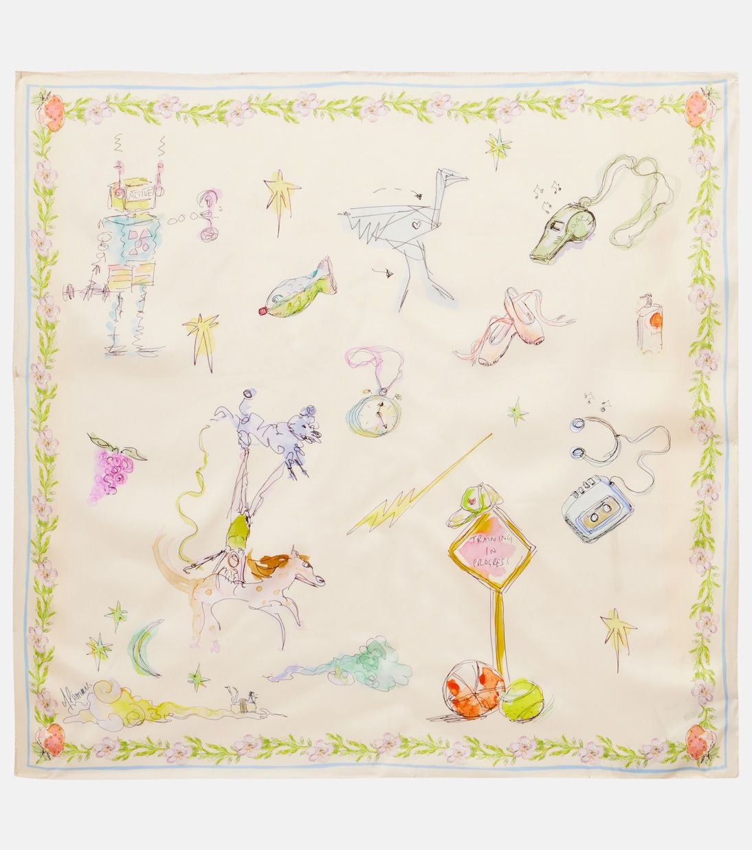 Court Printed Silk Scarf