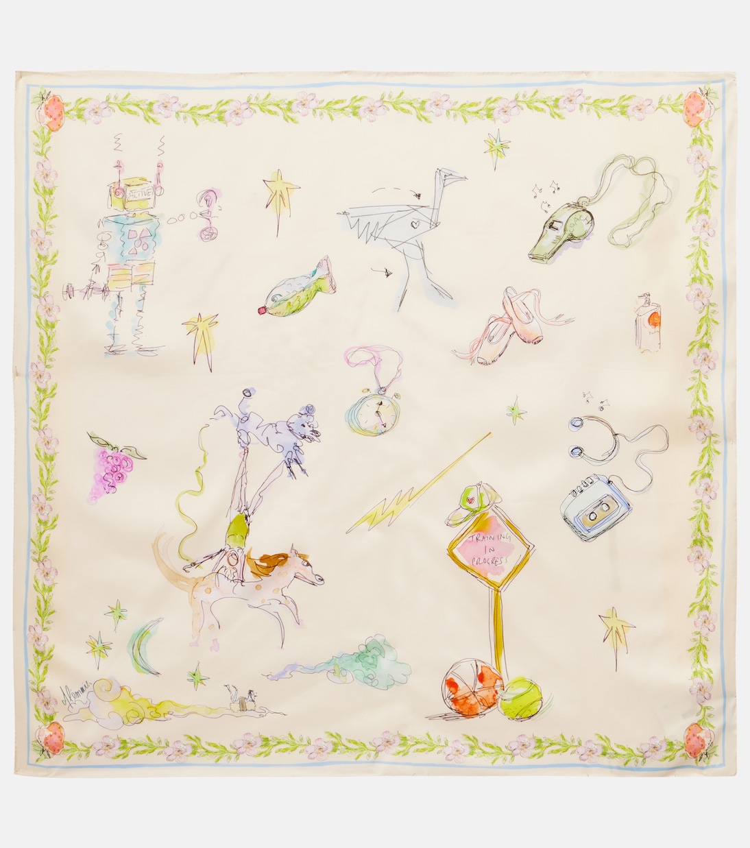 Court Printed Silk Scarf