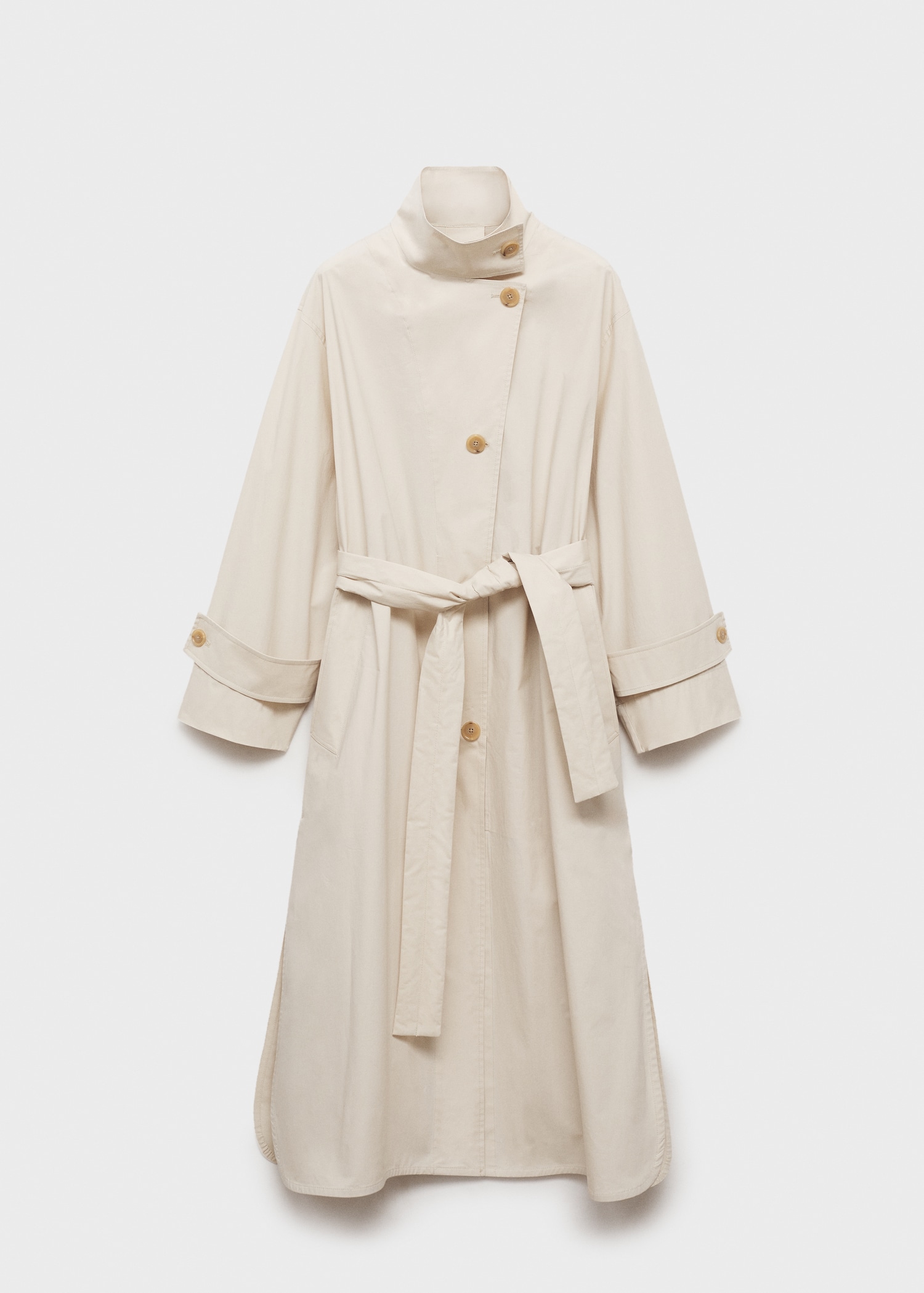 MANGO, Oversized Cotton Trench Coat