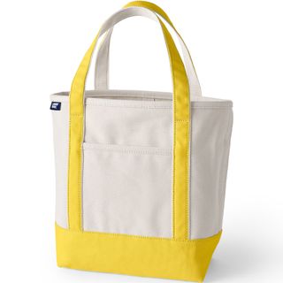 Land's End tote bag with yellow trim