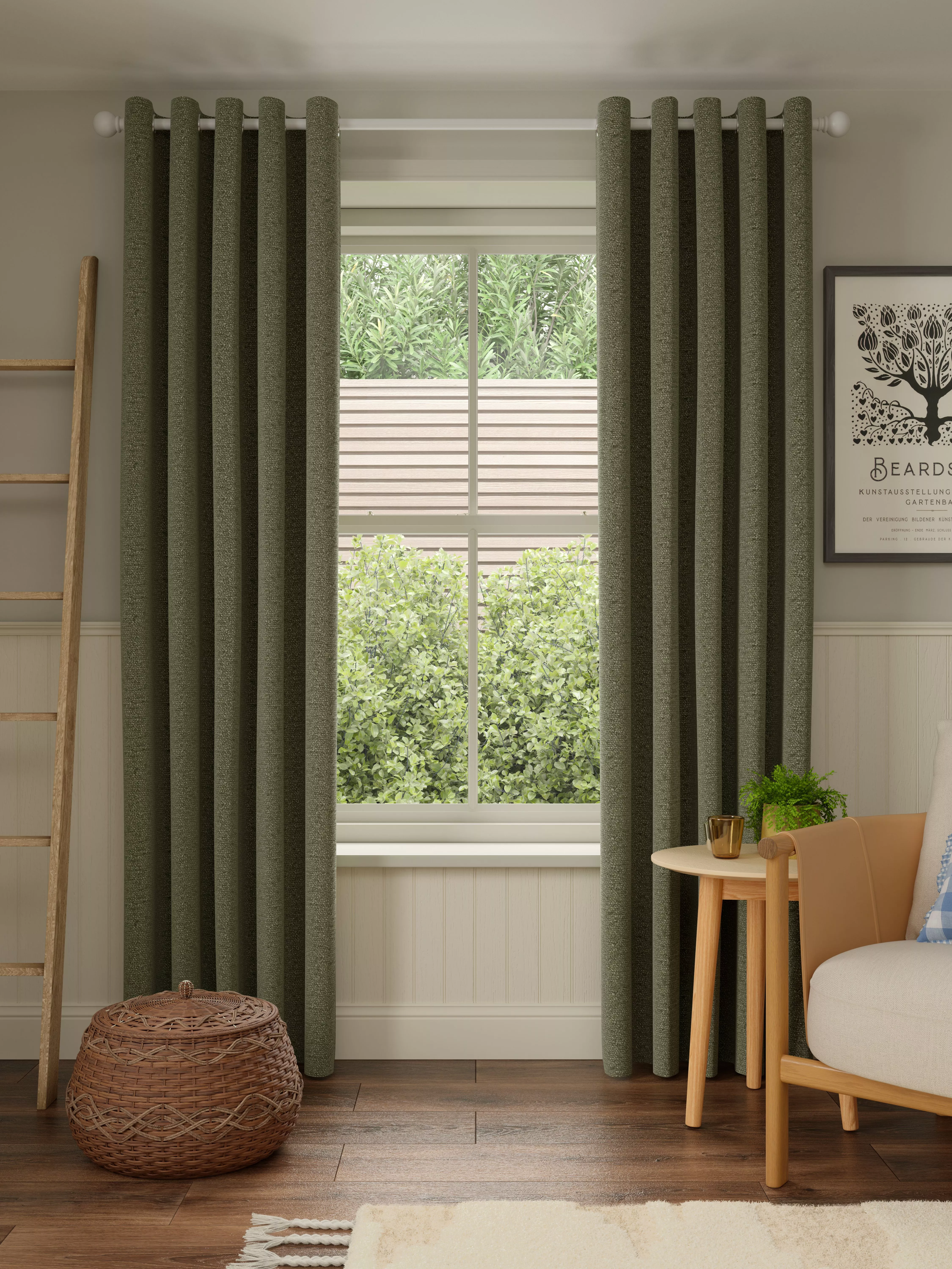 John Lewis Textured Boucle Pair Lined Eyelet Curtains