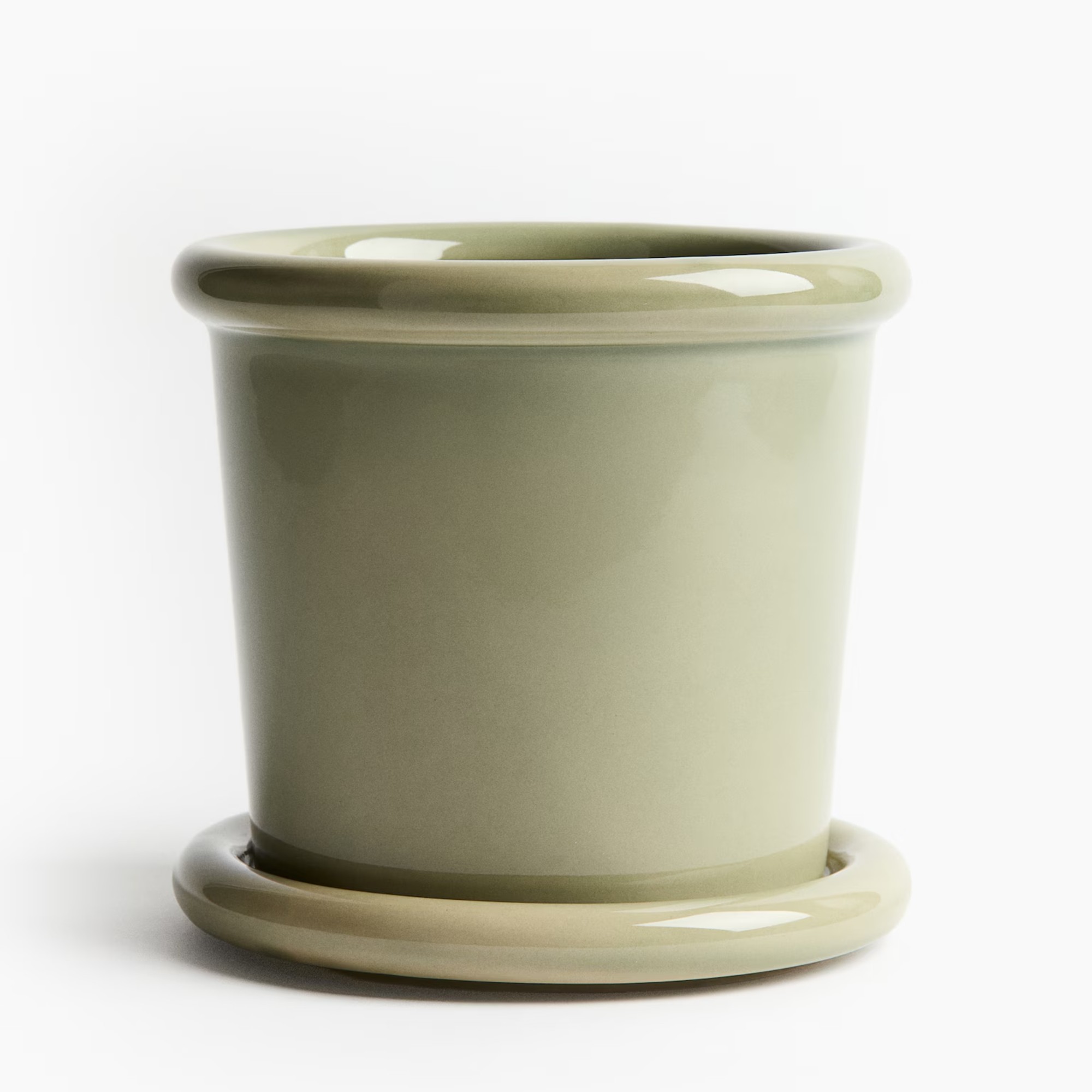 H&amp;amp;M Stoneware plant pot with saucer