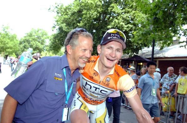 A very happy Greipel with an equally impressed HTC-Columbia team owner Bob Stapleton