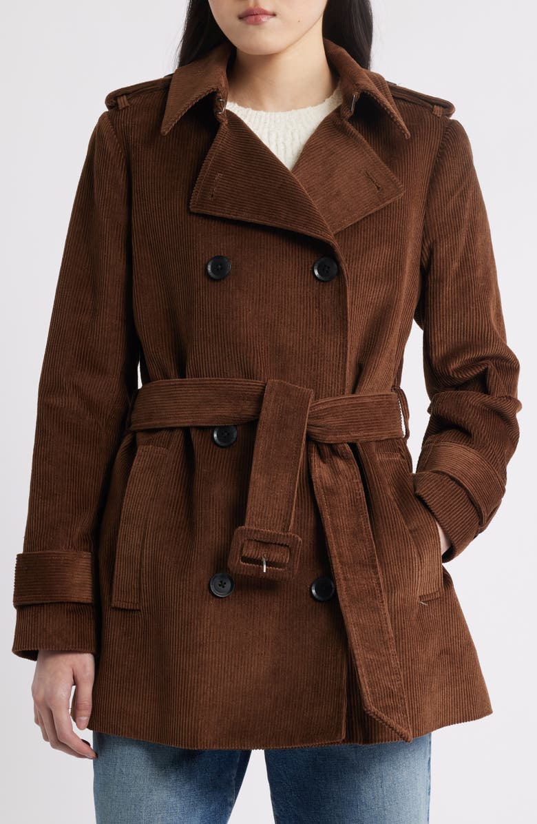 Belted Corduroy Trench Coat