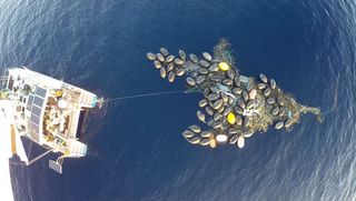 trash island formed in great pacific garbage patch