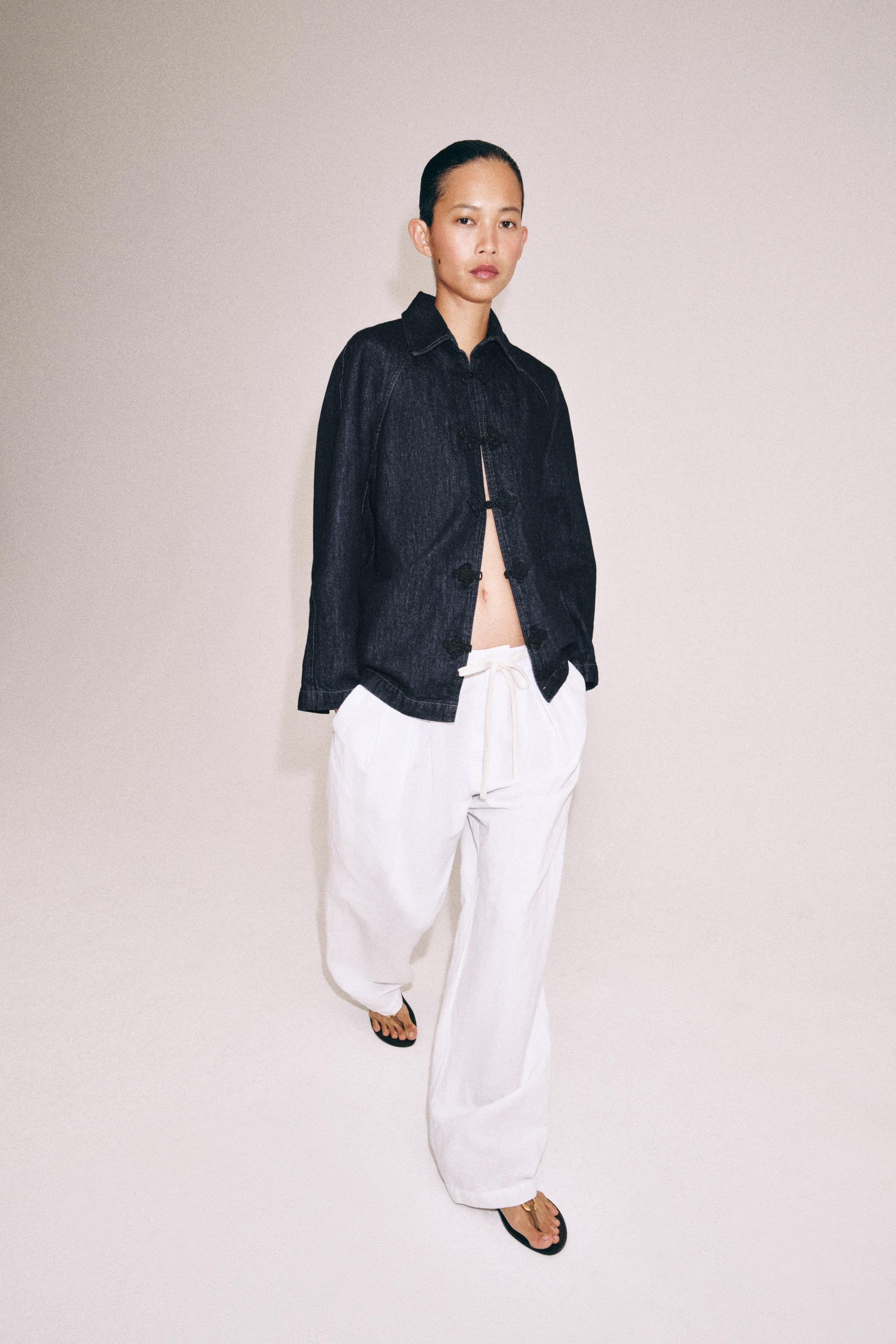 Zw Collection Denim Jacket With Fireman Clasps