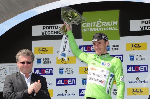 Florian Vachon (Bretagne Schuller) in the points jersey after stage 1