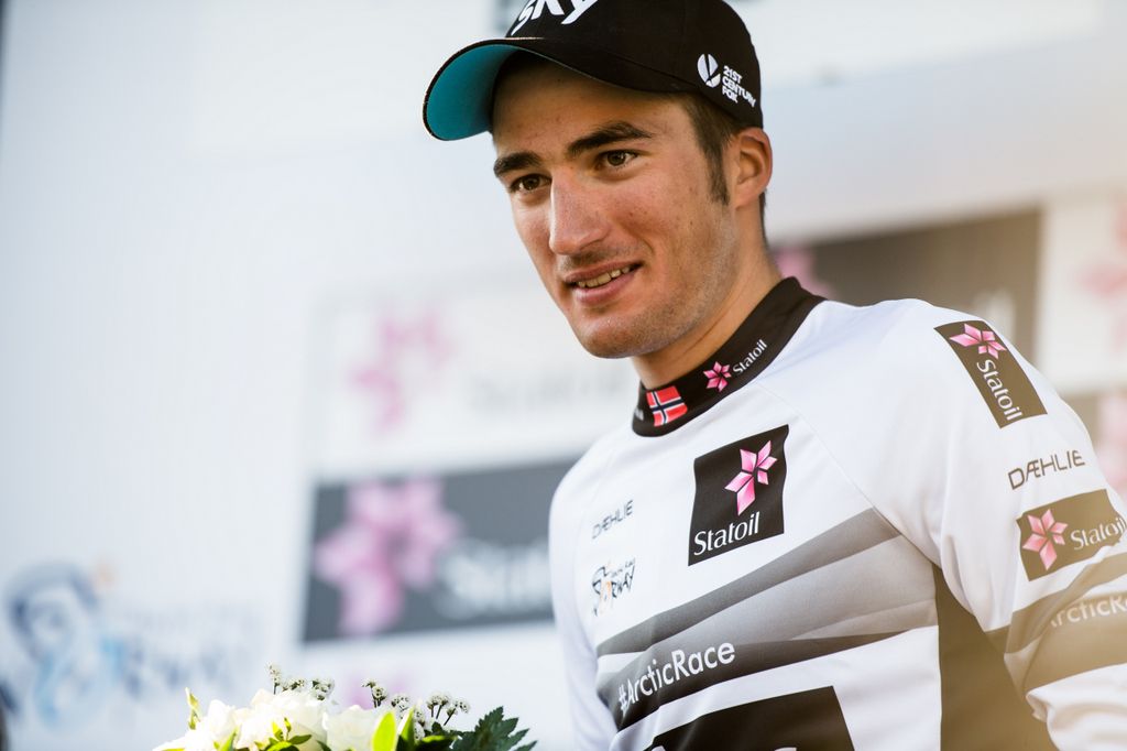 Gianni Moscon (Team Sky) in the best young rider jersey