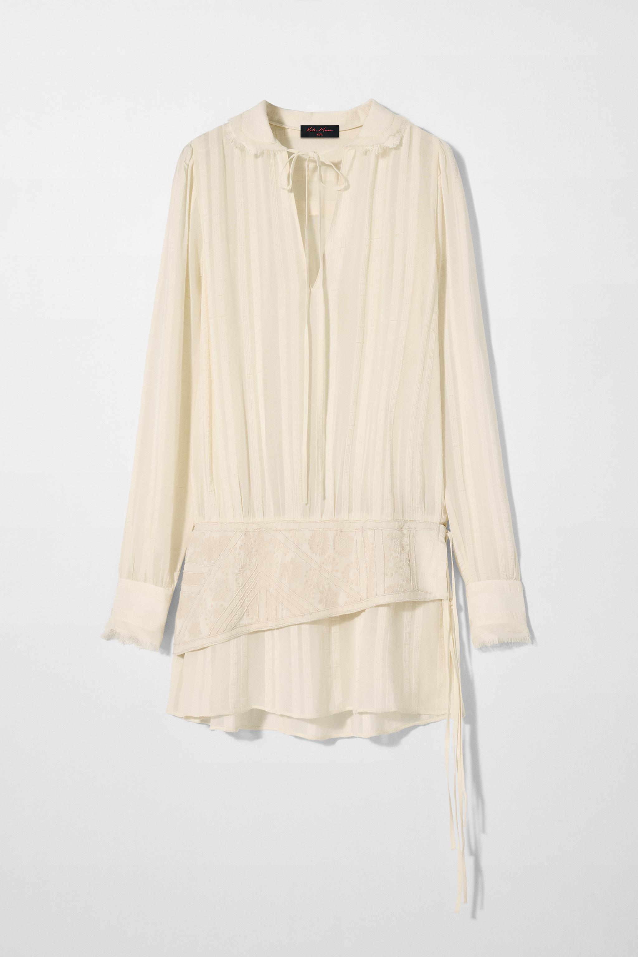 Embroidered Sash Dress Kate Moss X Zara