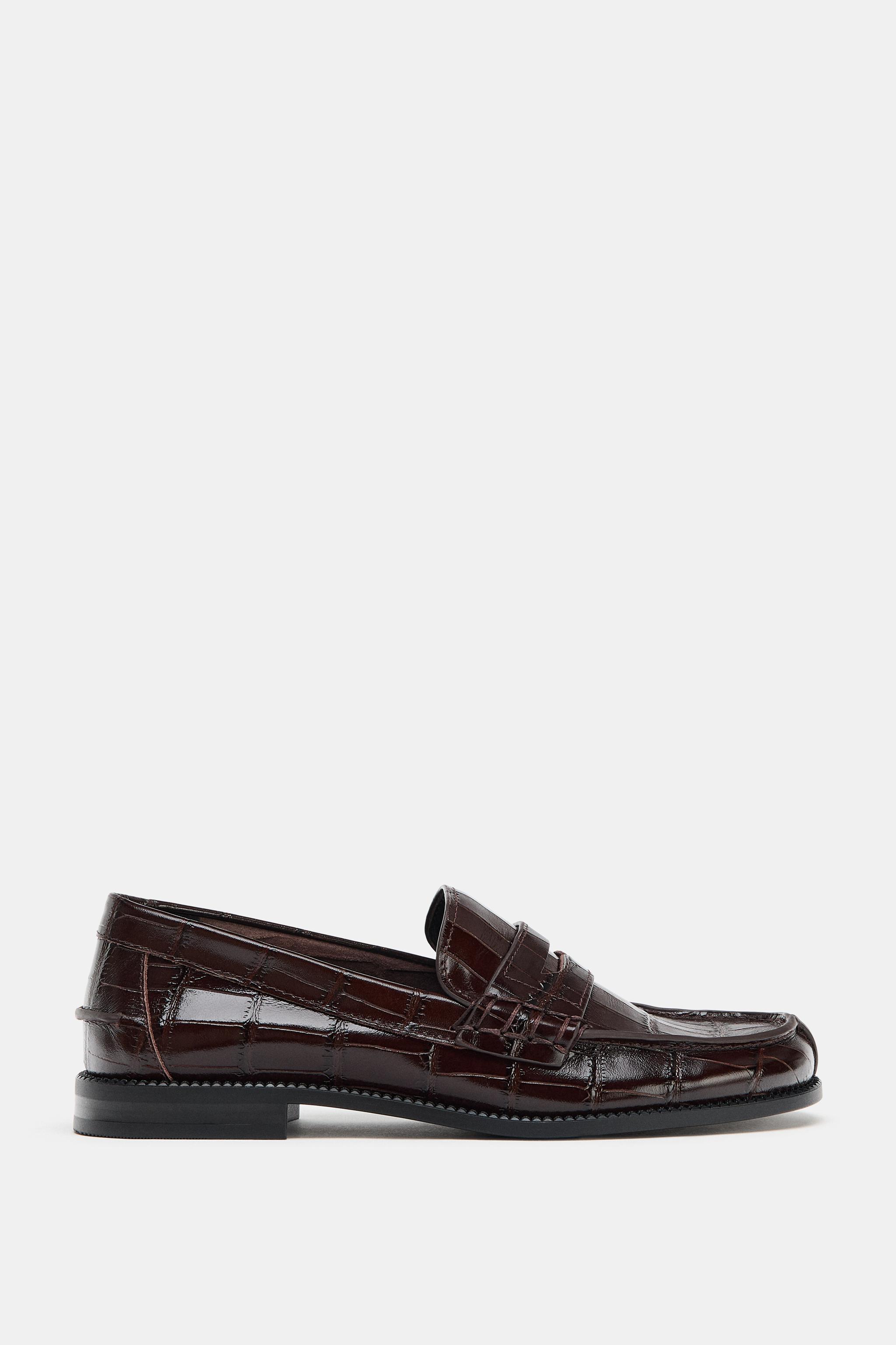 Embossed Leather Loafers