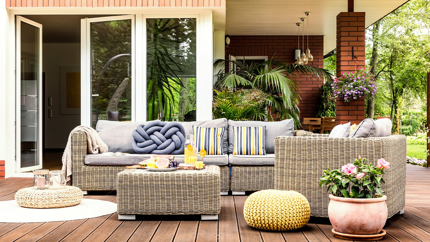 Sofa and chairs on a patio