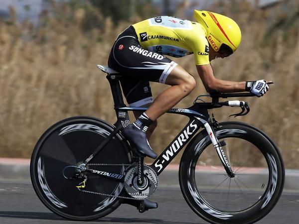 Alberto Contador (Saxo Bank Sungard) heads to the win in Murcia.