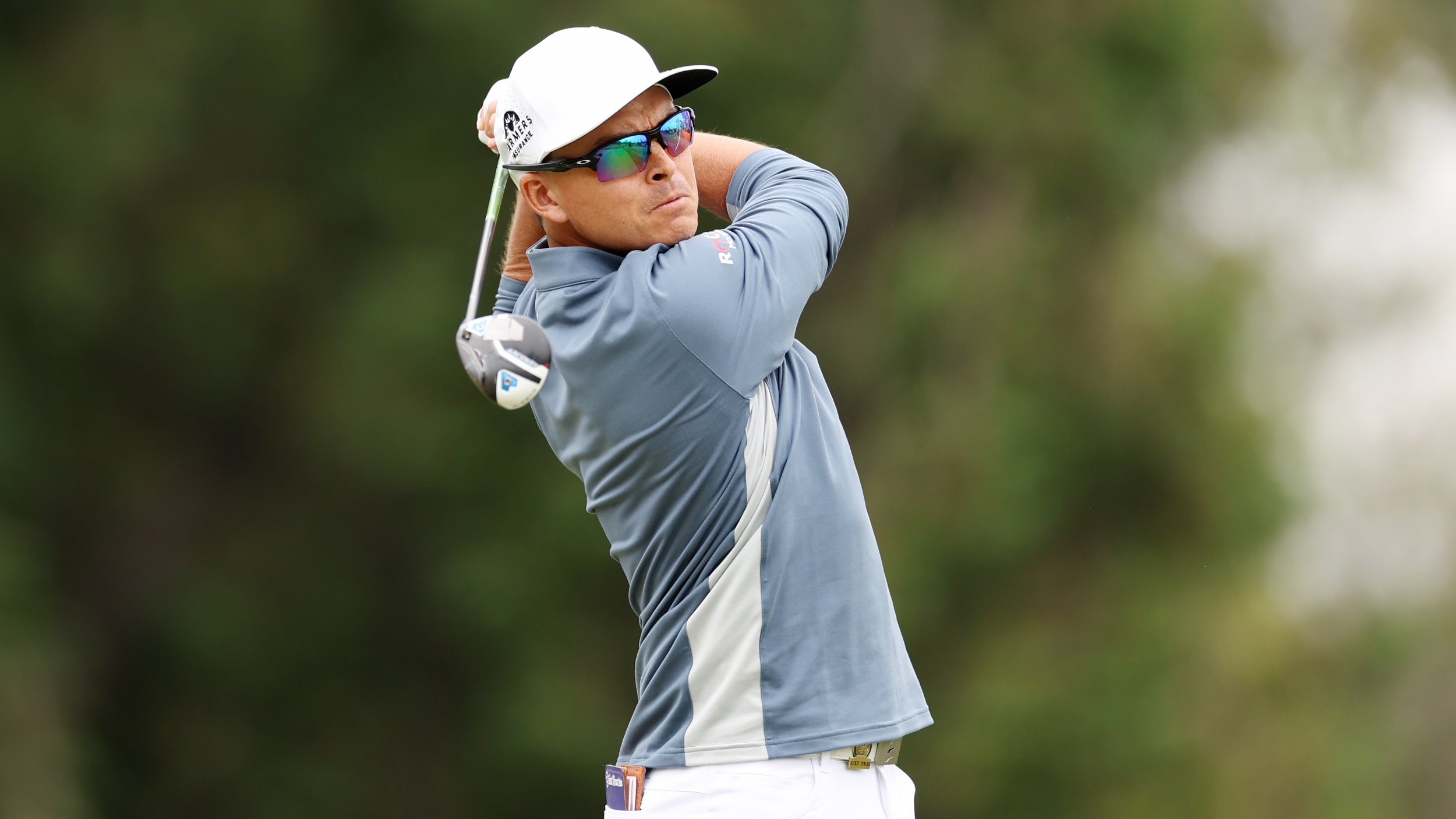 Rickie Fowler takes a shot during the US Open