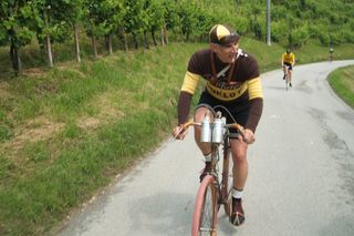 Christian - who owns 156 vintage bikes - rides a 1920s single speed