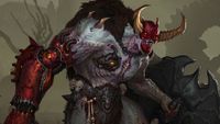 zoomed in concept art of the Agadon Hunter, a new enemy appearing in Doom: The Dark Ages.