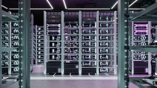 A Rack server in a data center