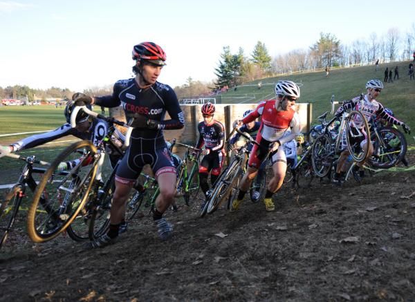 The first lap scrum on the runup.