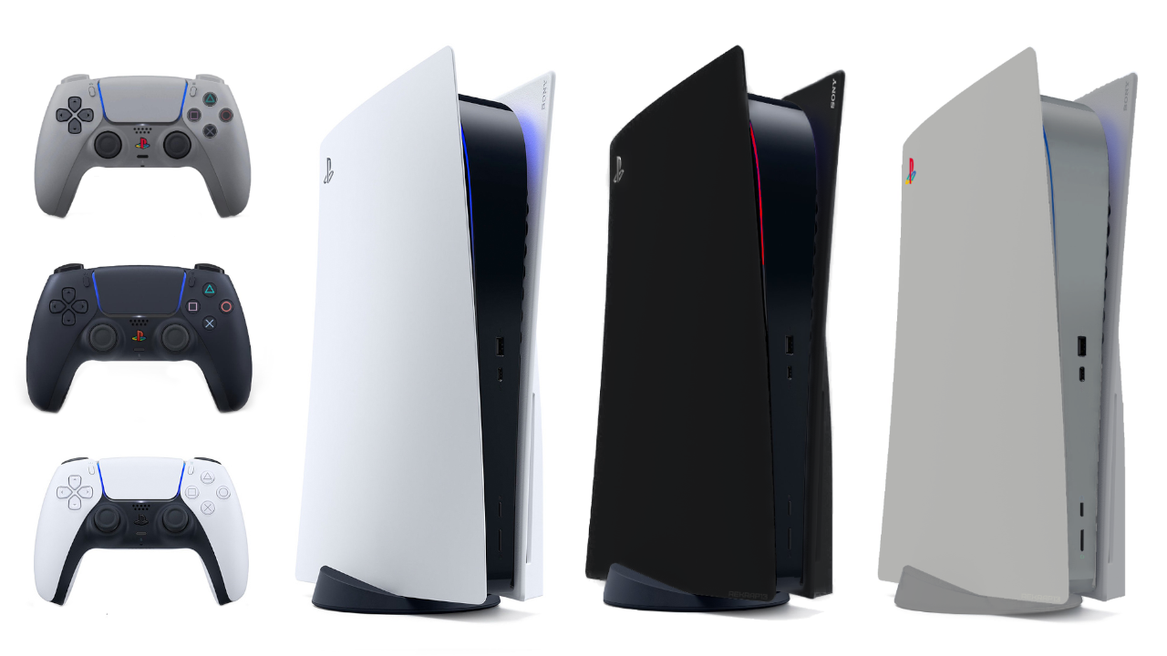 PS5 concept in back and classic grey