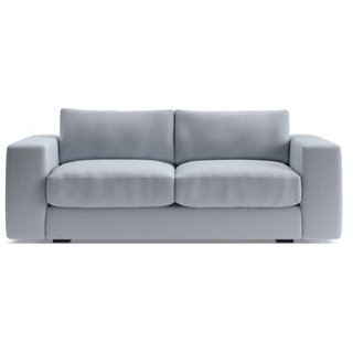 blue upholstered loveseat