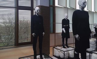 presentation of mannequins wearing Noir architectural tailoring