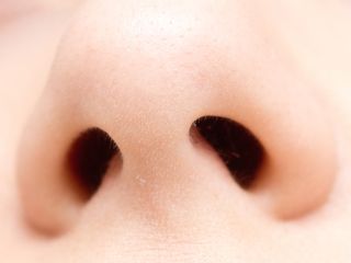 A close up photo of a person's nose