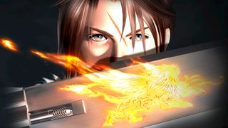 Squall and a flaming gunblade