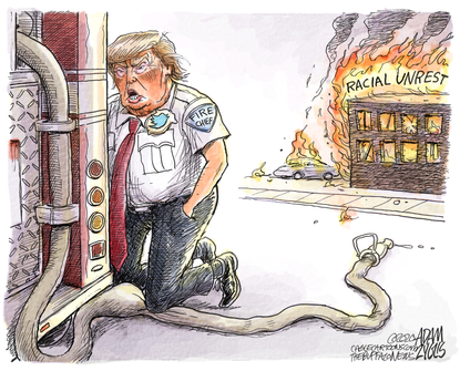 Political Cartoon U.S. Trump Minneapolis George Floyd response