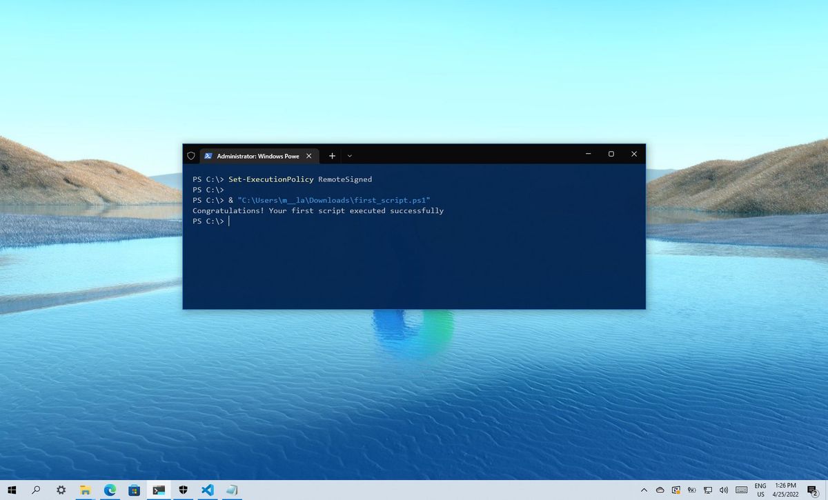 How to create and run a PowerShell script file on Windows 10 | Windows ...