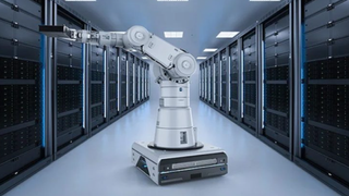 Robots working in data centers