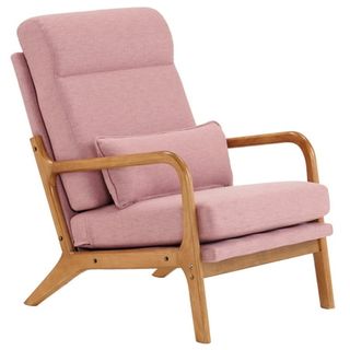 Ubesgoo Modern Upholstered Arm Chair With Solid Wood Frame 