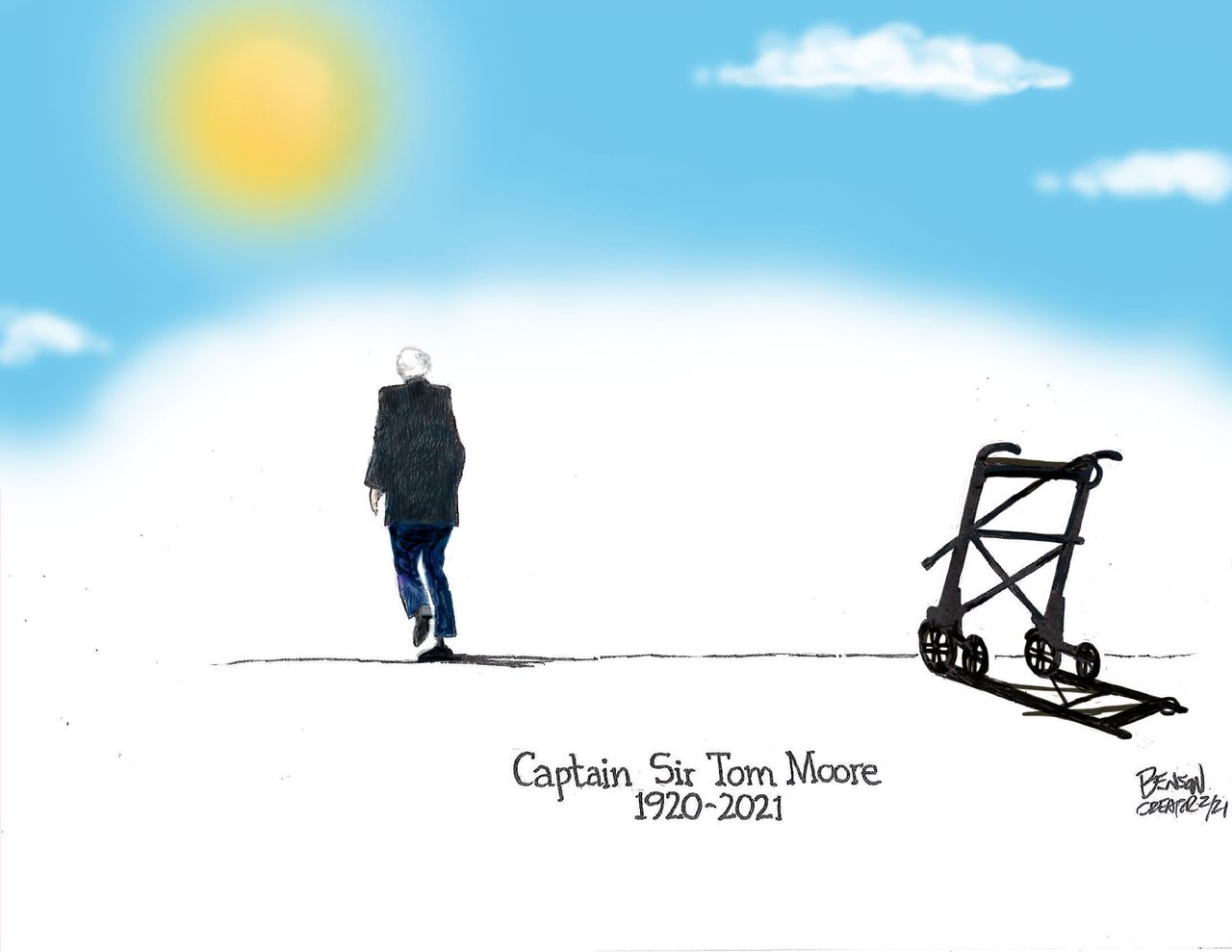 Editorial Cartoon U.S. tom moore rip