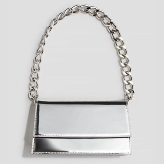 Metallic-shimmering shoulder bag