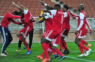 Lehlohonolo Nonyane of Tshakhuma Tsha Madzivhandila celebrates his winning goal against Kaizer Chiefs