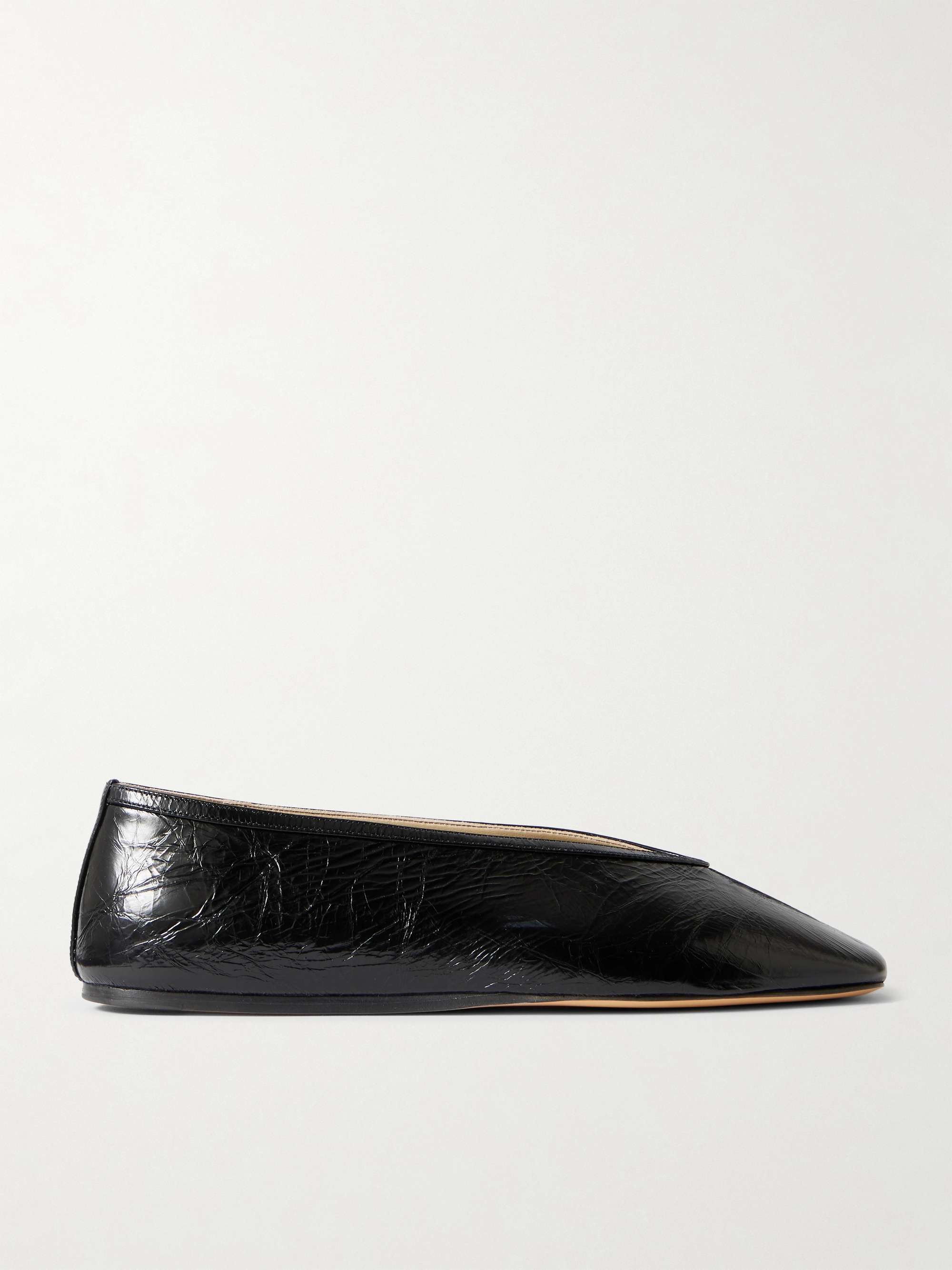 Luna Crinkled-Leather Ballet Flats