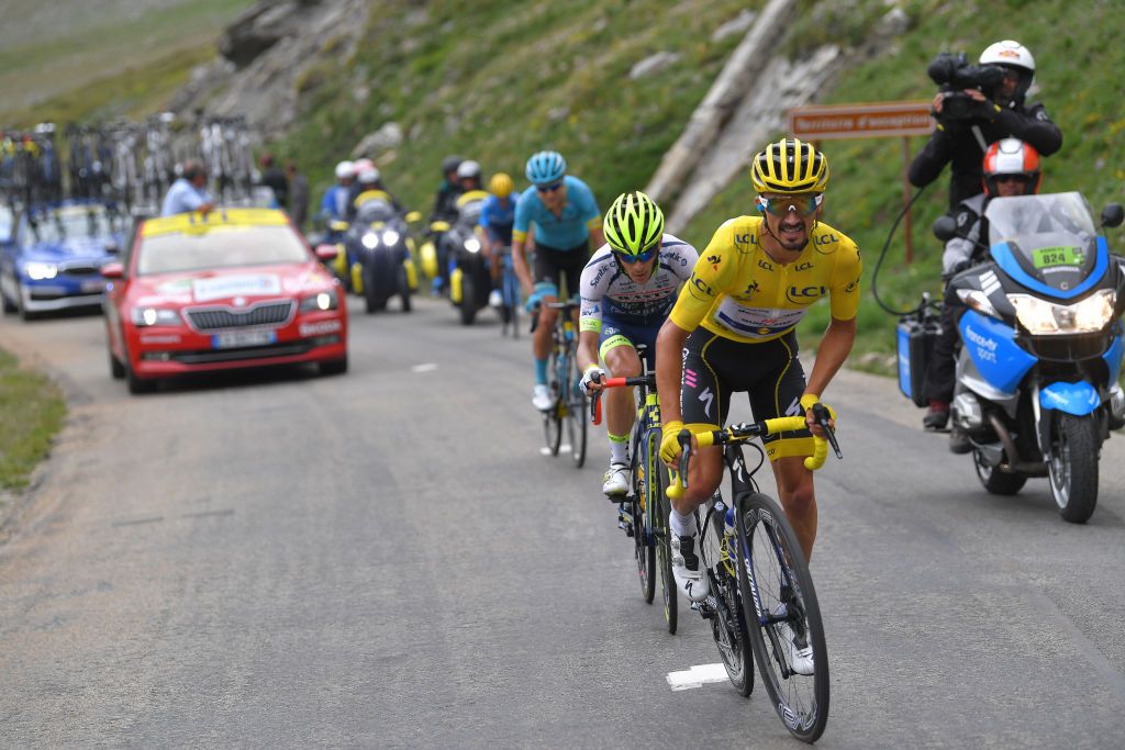 Julian Alaphilippe (Deceuninck-QuickStep) fights to hold the race lead