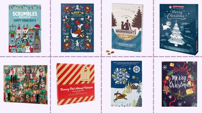 Dog advent calendars illustrated by montage of calendars