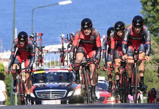 Team BMC pushes up the climb