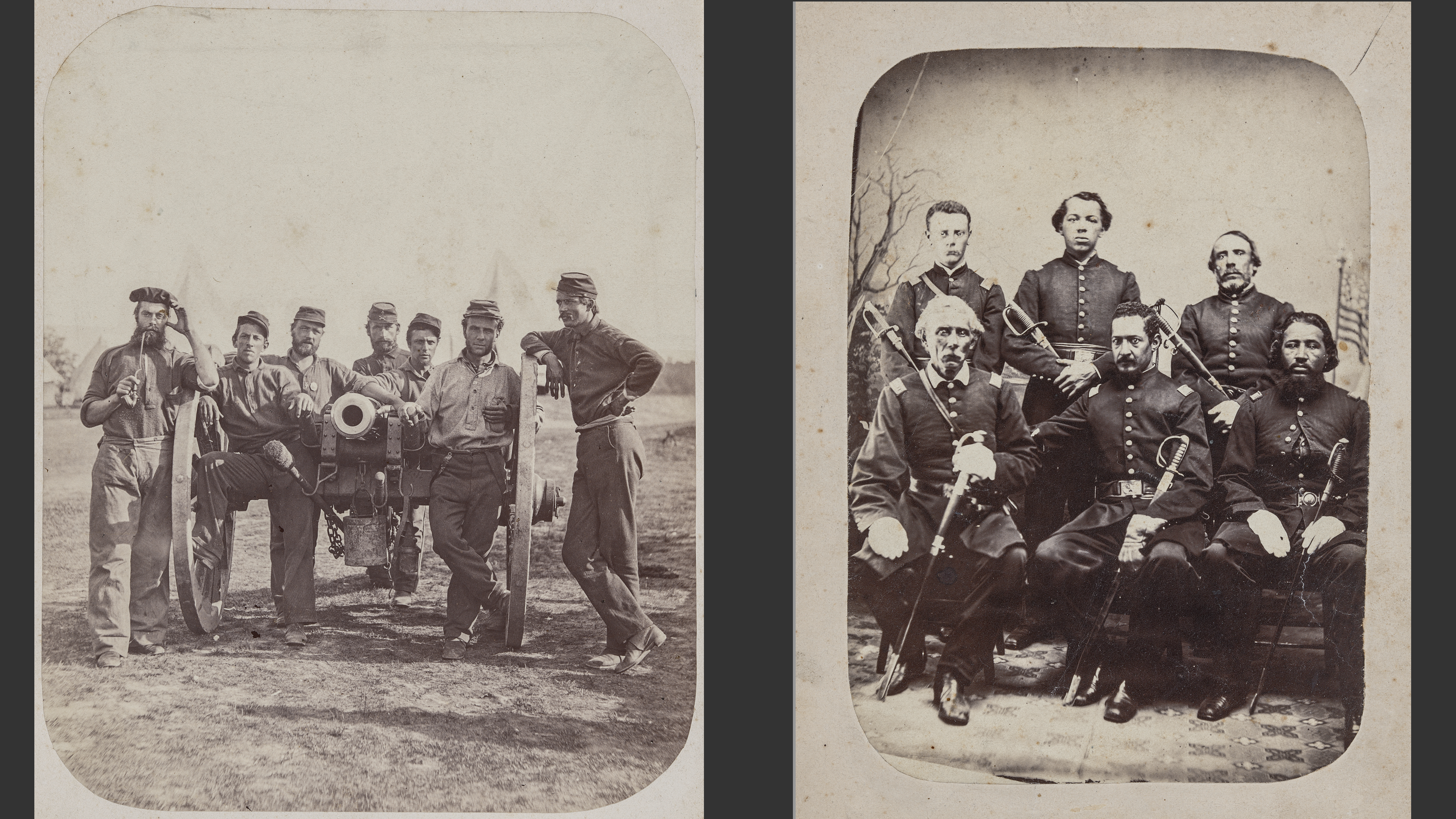 Seven Man Gun Crew, c. 1863 (left) 1st Louisiana Guards, c. 1862 (right)
