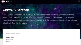 CentOS Stream website screenshot