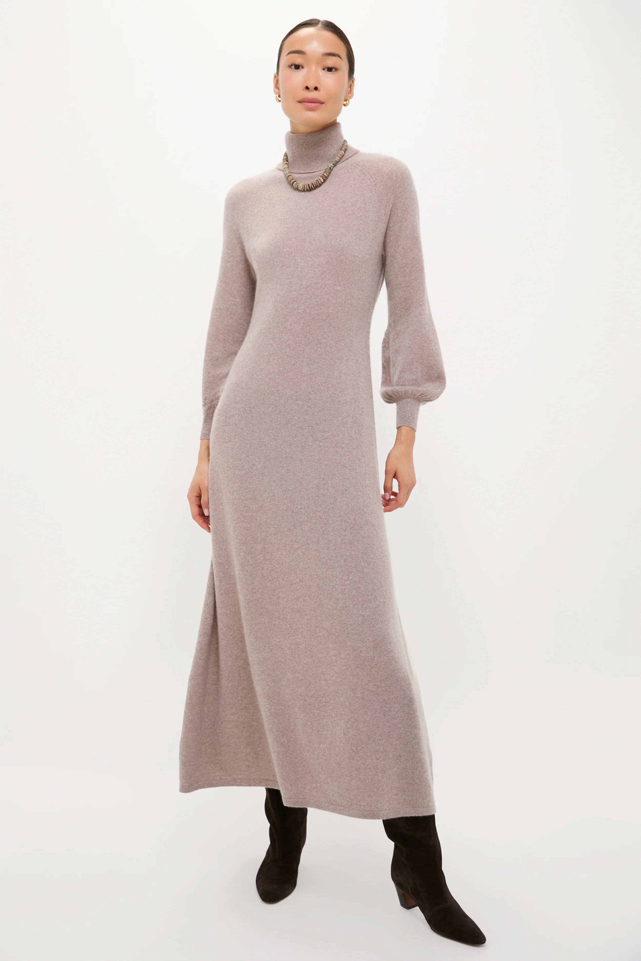 Tuckernuck, Wheat Cashmere Turtleneck Maxi Dress