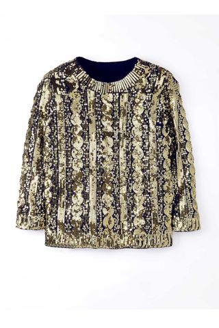 Sequin Cable Jumper, £195