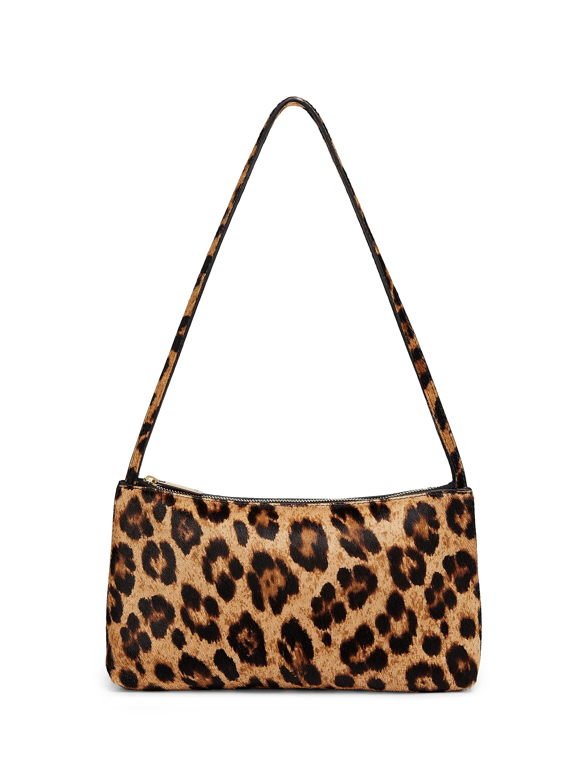 Gaia Leopard Printed Calf Hair Shoulder Bag