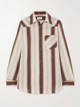 LEMAIRE, Western Striped Cotton, Silk and Linen-Blend Shirt