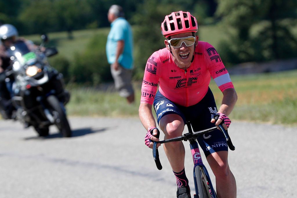 SAINTVALLIER FRANCE JUNE 03 Lawson Craddock of United States and Team EF Education Nippo attacks on final kilometres of the stage during the 73rd Critrium du Dauphin 2021 Stage 5 a 1754km stage from SaintChamond to SaintVallier UCIworldtour Dauphin dauphine on June 03 2021 in SaintVallier France Photo by Bas CzerwinskiGetty Images