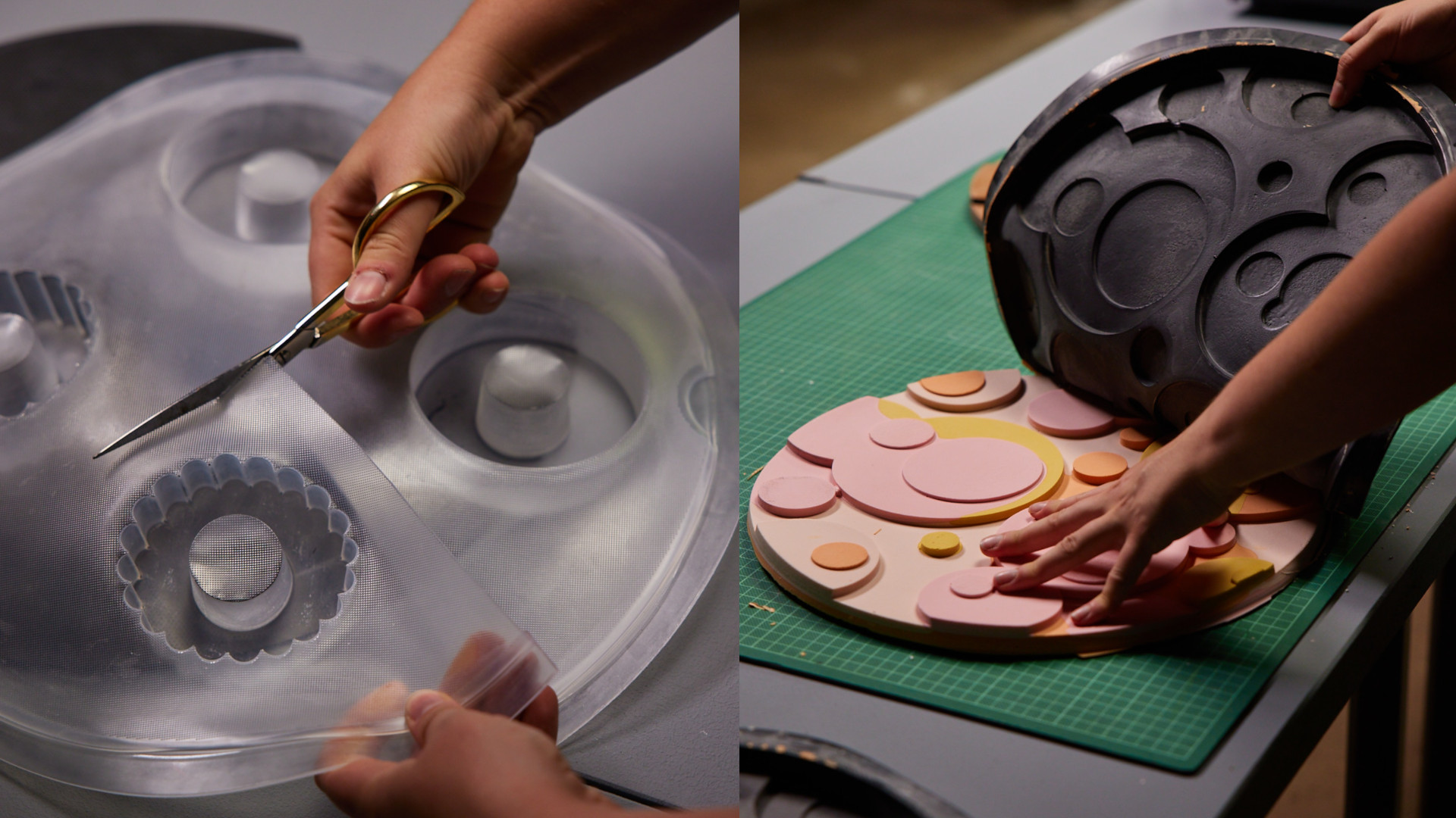 A woman using the Mayku Multiplier to create molds and cast some artwork