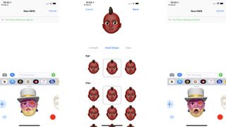 Screenshots showing Memoji on the iPhone XR